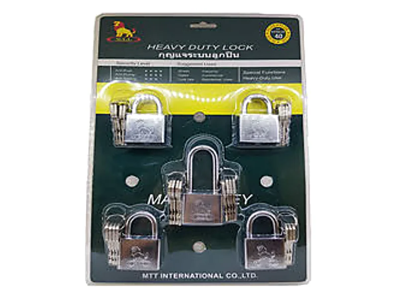 M.T.T. silver lion keyed-alike ball-bearing padlock set